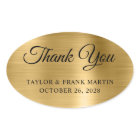Faux Gold Brushed Metal Foil Wedding Thank You