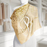 Faux Gold Brushed Metal Glitter Print Monogram Nam Bandana<br><div class="desc">Easily personalise this trendy chic bandanna design featuring pretty gold sparkling glitter on a gold brushed metallic background.</div>