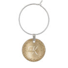 Faux Gold Brushed Metal Glitter Print Monogram