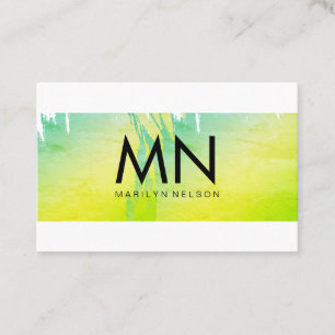 Faux Gold Brushed with Chic Monogram Business Card