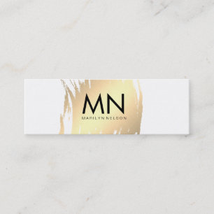 Faux Gold Brushed with Chic Monogram Mini Business Card