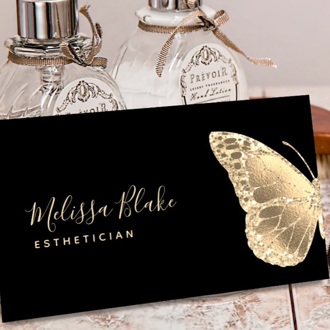 faux gold butterfly logo business card (Creator Uploaded)
