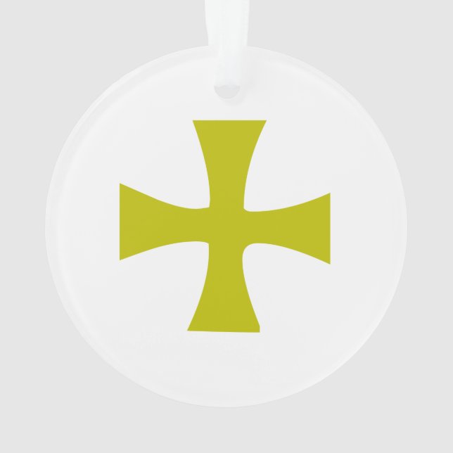 Faux Gold Byzantine Cross Ornament (Back)