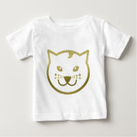 Faux Gold Cat Face - Custom background colour