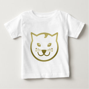 Faux Gold Cat Face - Custom background colour Baby T-Shirt