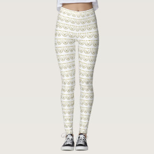 Faux Gold Cat Face - Custom background colour Leggings