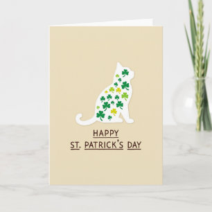 Faux Gold Cat St Patricks Day Card