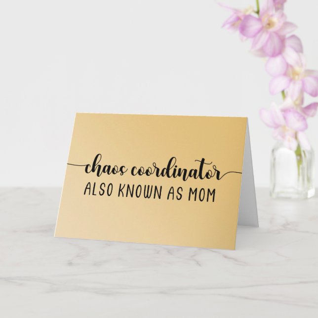 Faux Gold Chaos Coordinator Mother's Day Card (Orchid)