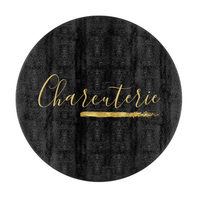 Faux gold charcuterie meat cheese appetizer party cutting board (Front)