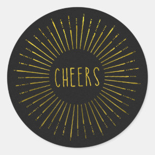 Faux Gold Cheers Stickers