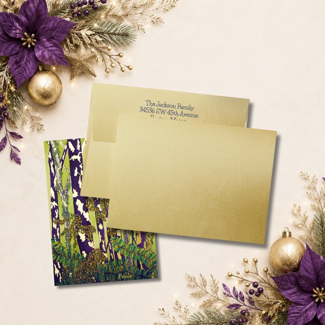Faux Gold Christmas Card Envelope (Creator Uploaded)