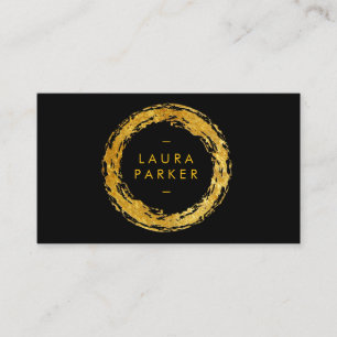 Faux Gold Circle Confetti Elegant Chic Designer Business Card