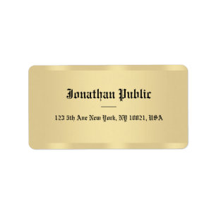 Faux Gold Classic Old Style Font Elegant Template Label