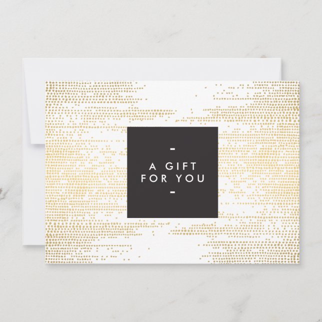 Faux Gold Confetti Dots Pattern Modern Gift Card (Front)