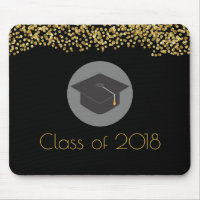Faux Gold Confetti & Graduation Cap Class of 20xx