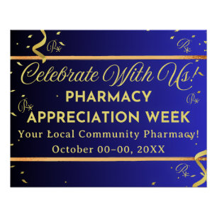 Faux Gold Confetti Pharmacy Appreciation Poster