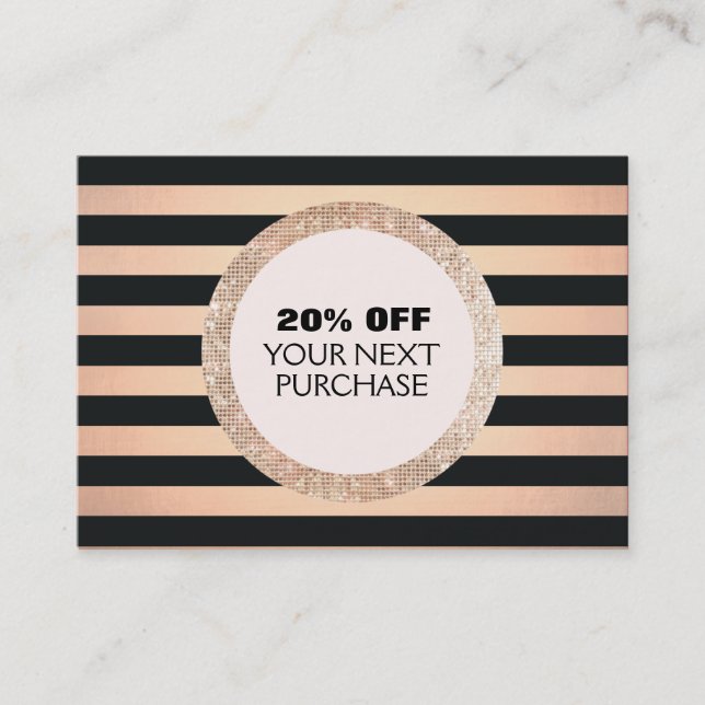 Faux Gold & Copper Striped Fashion & Beauty Coupon (Front)