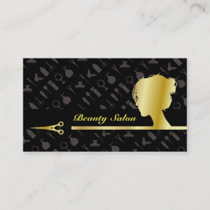Faux Gold Cosmetic Makeup Artist Beauty Salon Business Card