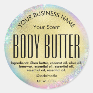 Faux Gold Cotton Candy Coloured Body Butter Label