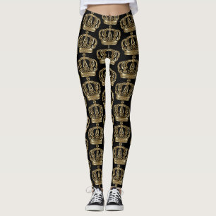 Faux Gold Crown Leggings
