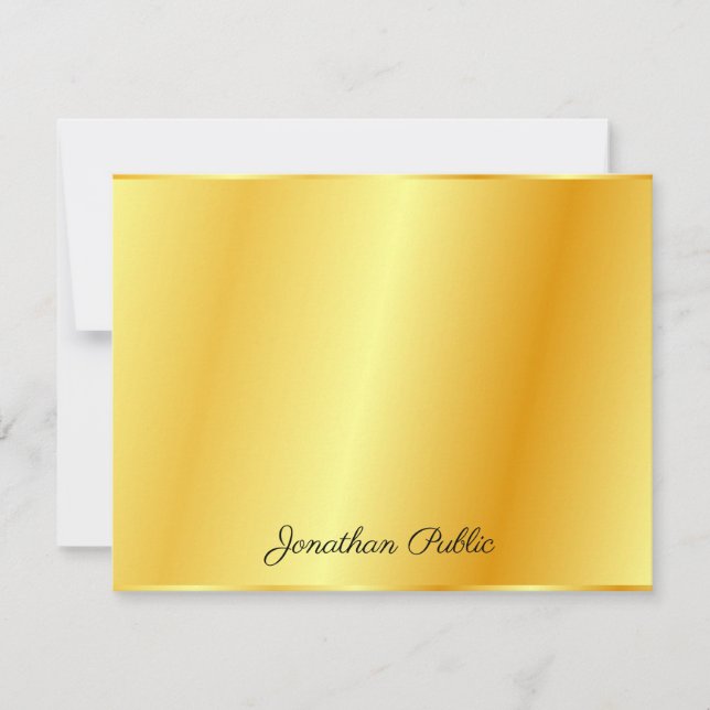 Faux Gold Custom Handwritten Script Name Template (Front)