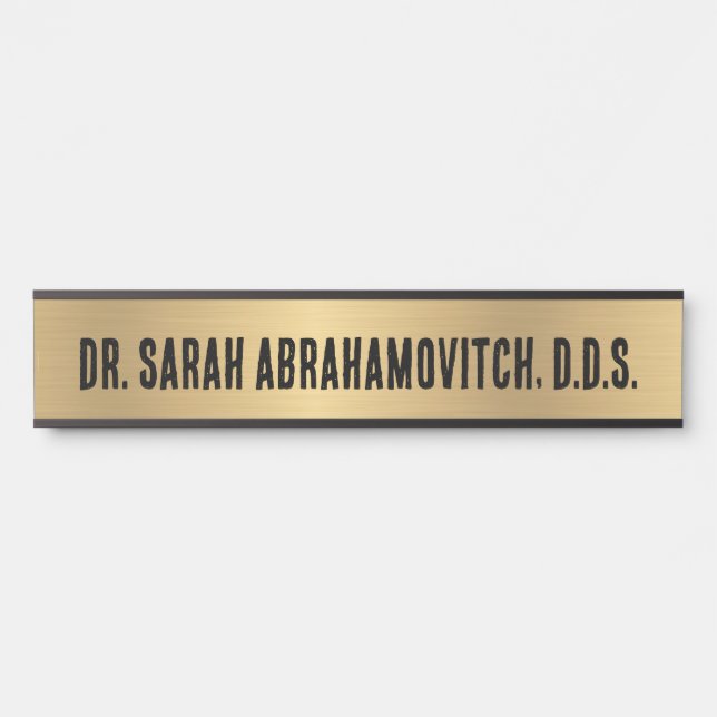 Faux Gold Dentist Dental Office Door Sign (Front)
