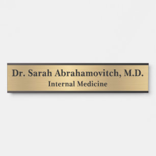 Faux Gold Doctor Doctor's Office Door Sign 