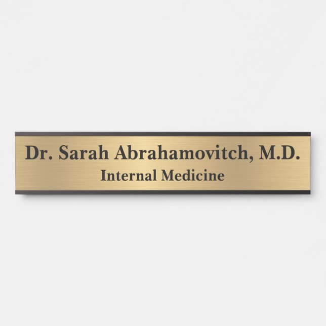 Faux Gold Doctor Doctor's Office Door Sign  (Front)