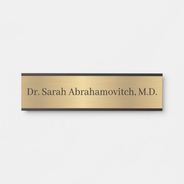 Faux Gold Doctor Doctor's Office Door Sign (Front)