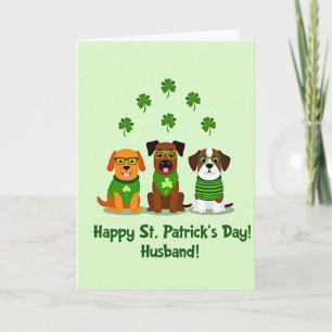 Faux Gold Dogs St Patricks Card