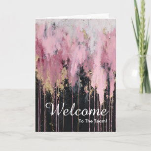 Faux Gold dripping New Employee Welcome Card