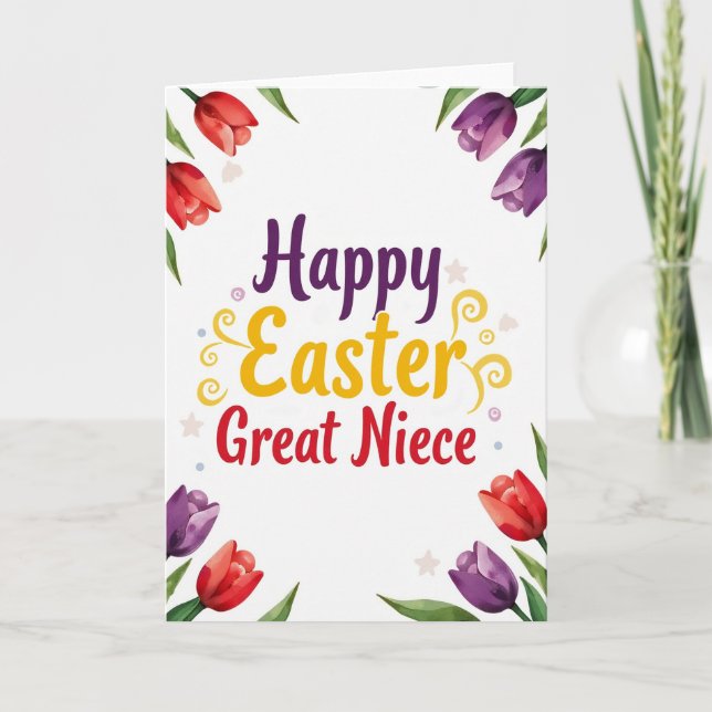 Faux Gold Easter Niece Card (Front)