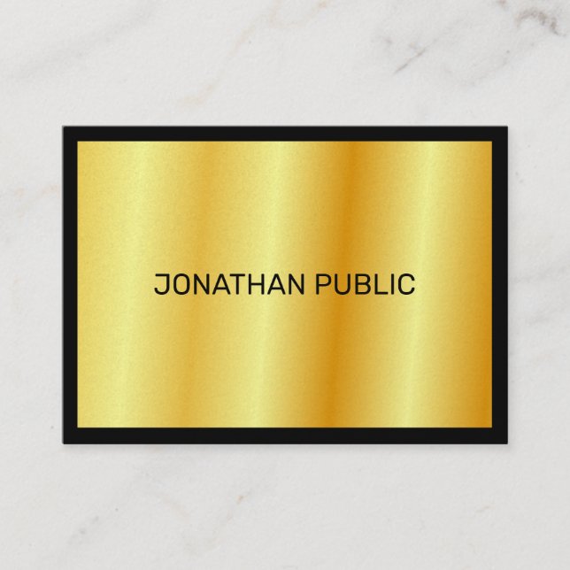 Faux Gold Elegant Luxurious Personalised Template Business Card (Front)