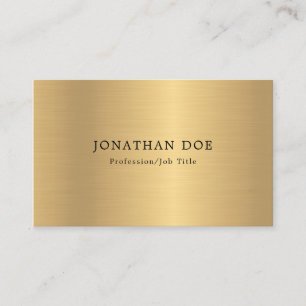 Faux Gold Elegant Minimalist Professional Template Business Card