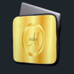 Faux Gold Elegant Modern Monogram Trendy Template Laptop Sleeve<br><div class="desc">Faux Gold Elegant Modern Monogram Trendy Template Electronics Bag / Laptop Sleeve.</div>