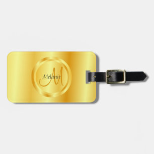 Faux Gold Elegant Modern Monogram Trendy Template Luggage Tag