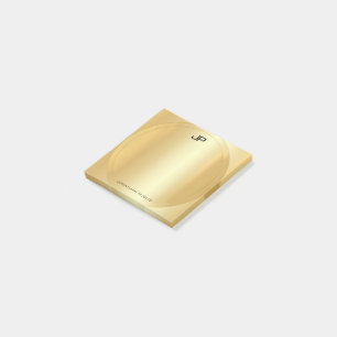 Faux Gold Elegant Modern Monogrammed Template Post-it Notes