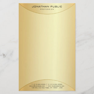 Faux Gold Elegant Modern Personalised Template Stationery