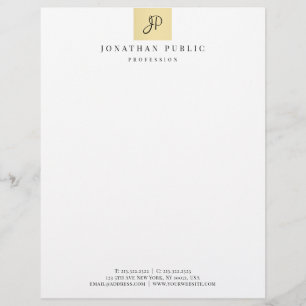 Faux Gold Elegant Monogram Glamorous Template Custom Letterhead