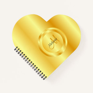 Faux Gold Elegant Template Monogram Personalised Notebook