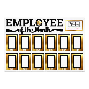 Faux gold employee of the month photo display print