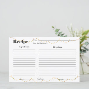 Faux Gold Fairy Lights Recipe Card