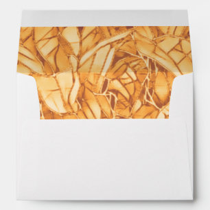 Faux Gold Floral Wedding Adress Envelope