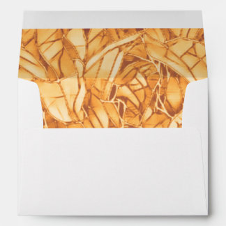 Faux Gold Floral Wedding Adress Envelope