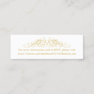 Faux Gold Flourish Wedding Details Insert