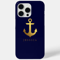 Faux Gold Foil Anchor Personalised