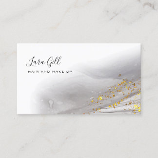 faux gold foil and watercolor business card