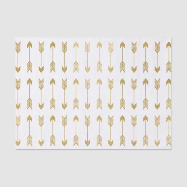 Faux Gold Foil Arrows Pattern Tissue Paper (Front)