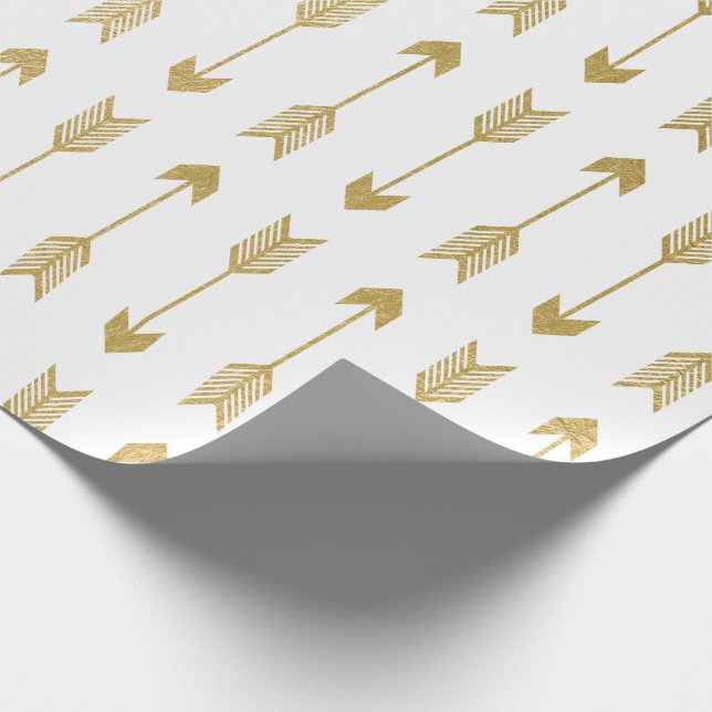 Faux Gold Foil Arrows Pattern Wrapping Paper (Corner)