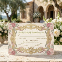 Faux Gold Foil Baroque Rococo Floral